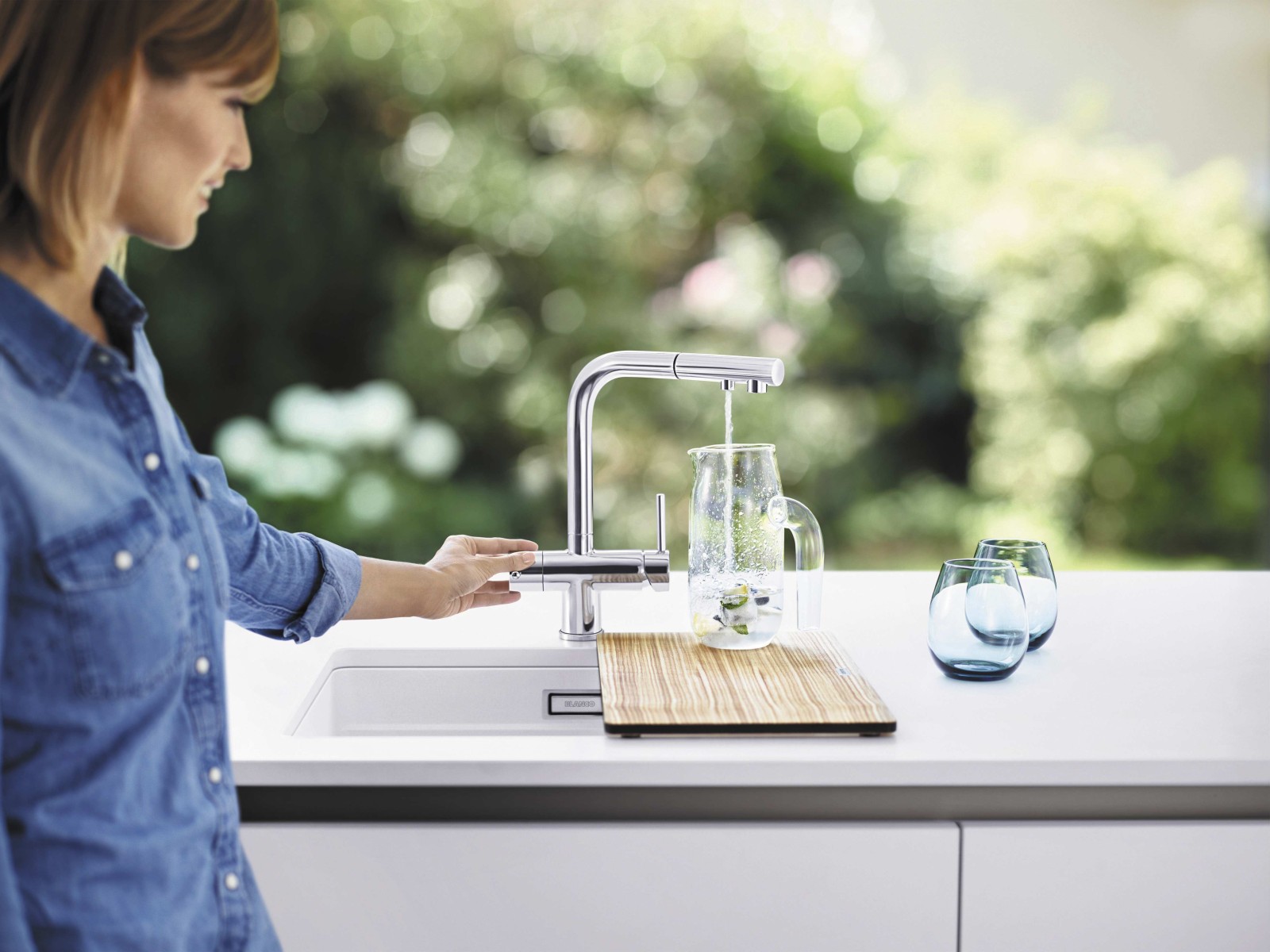 Wasserhahn 3in1 | BLANCO Fontas II mit Brause (ausziehbar)
