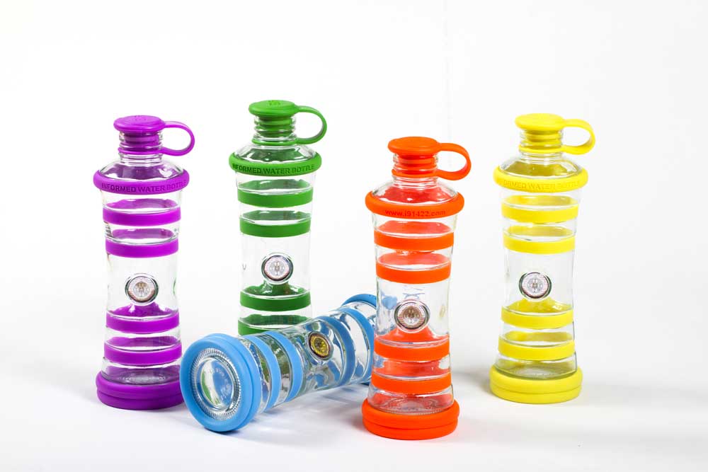 i9 Bottle Chakra | informierte Glasflasche in 9 Farben