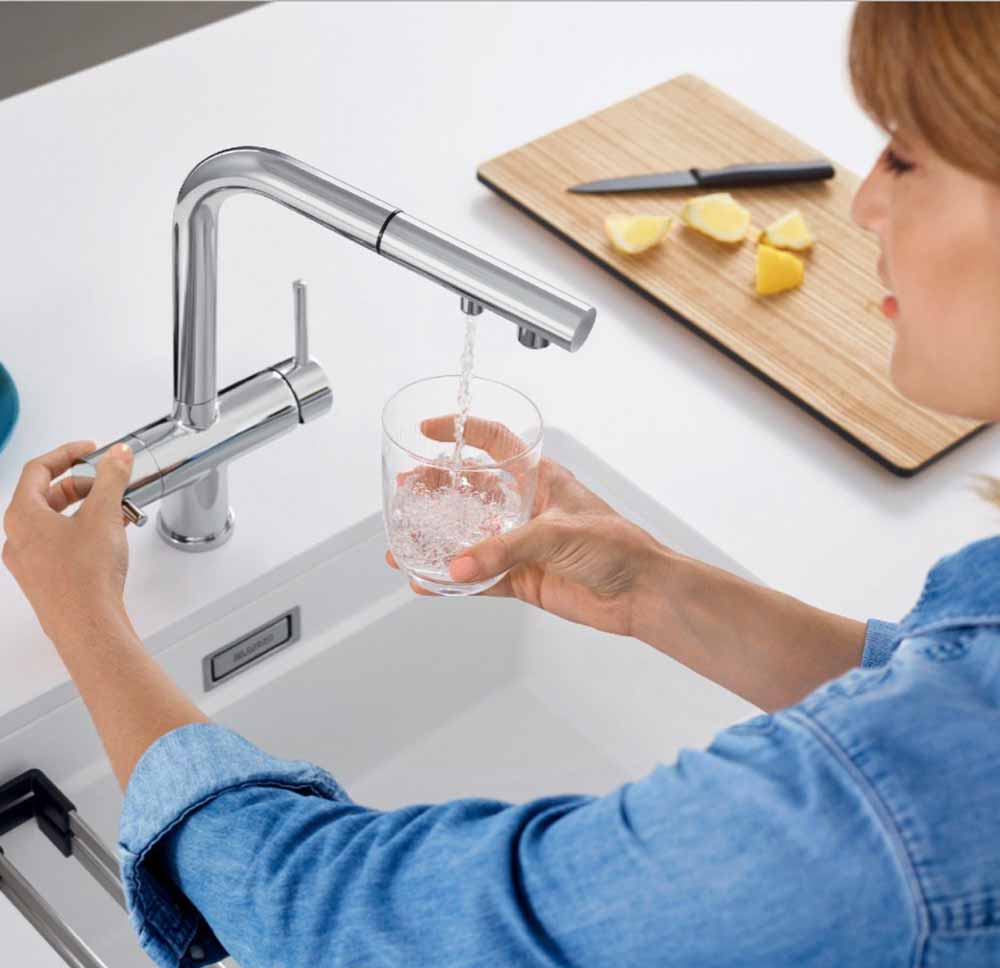 Wasserhahn 3in1 | BLANCO Fontas II mit Brause (ausziehbar)