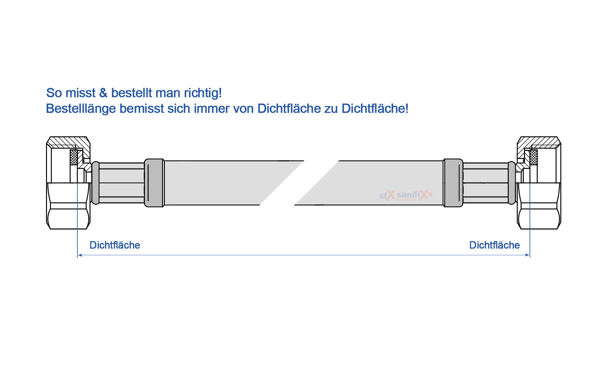 Flexschlauch gerade | SFX® Panzerschlauch für Carbonit Filtersysteme