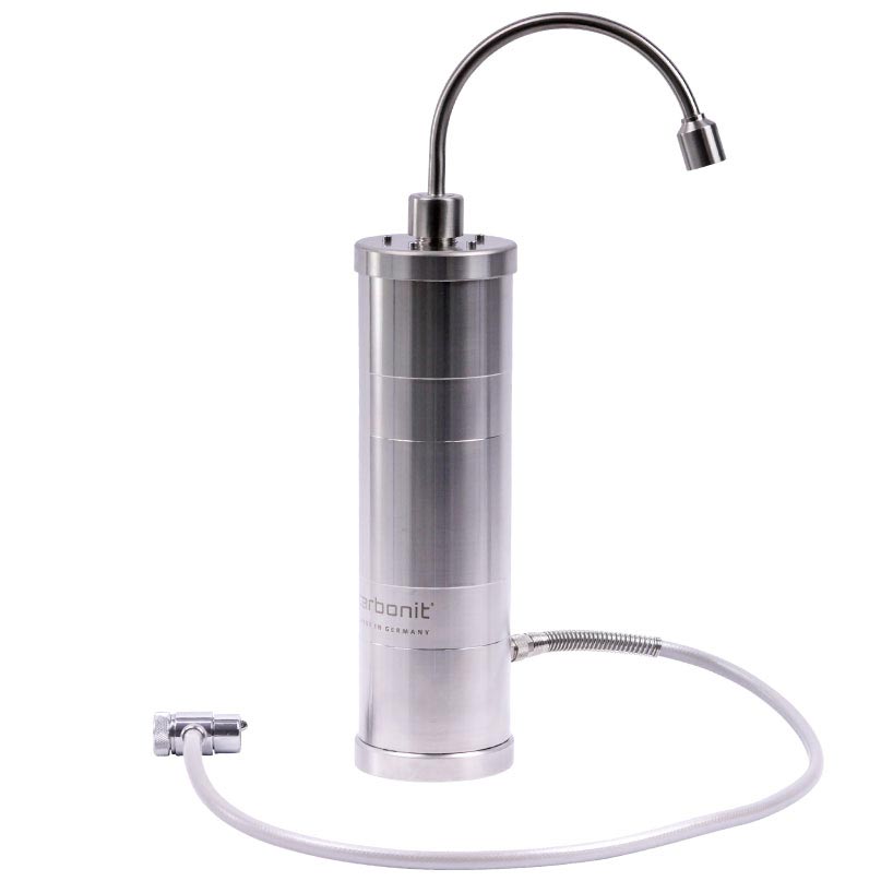 Carbonit Auftischfilter SanUno inox F aus Edelstahl