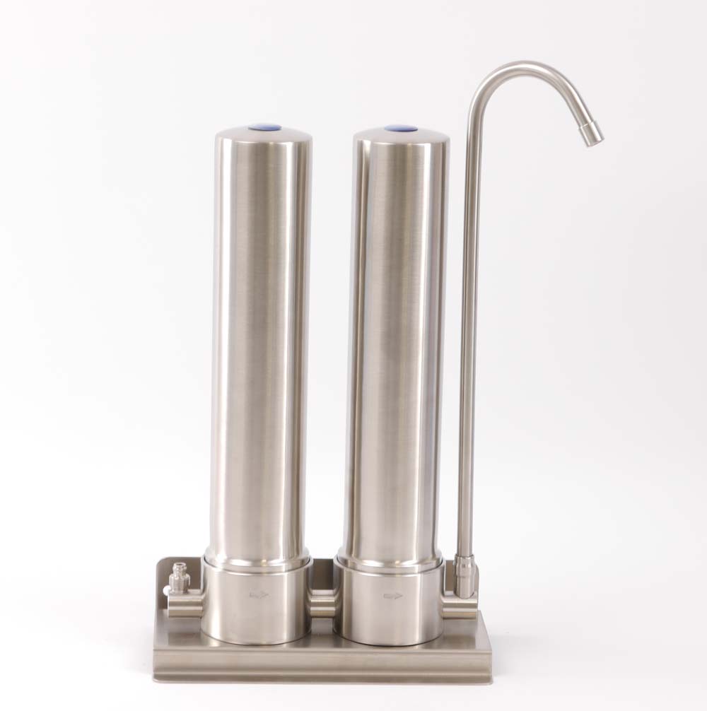 Auftischfilter AquaAvanti Twin Edelstahl | für Carbonit Filter