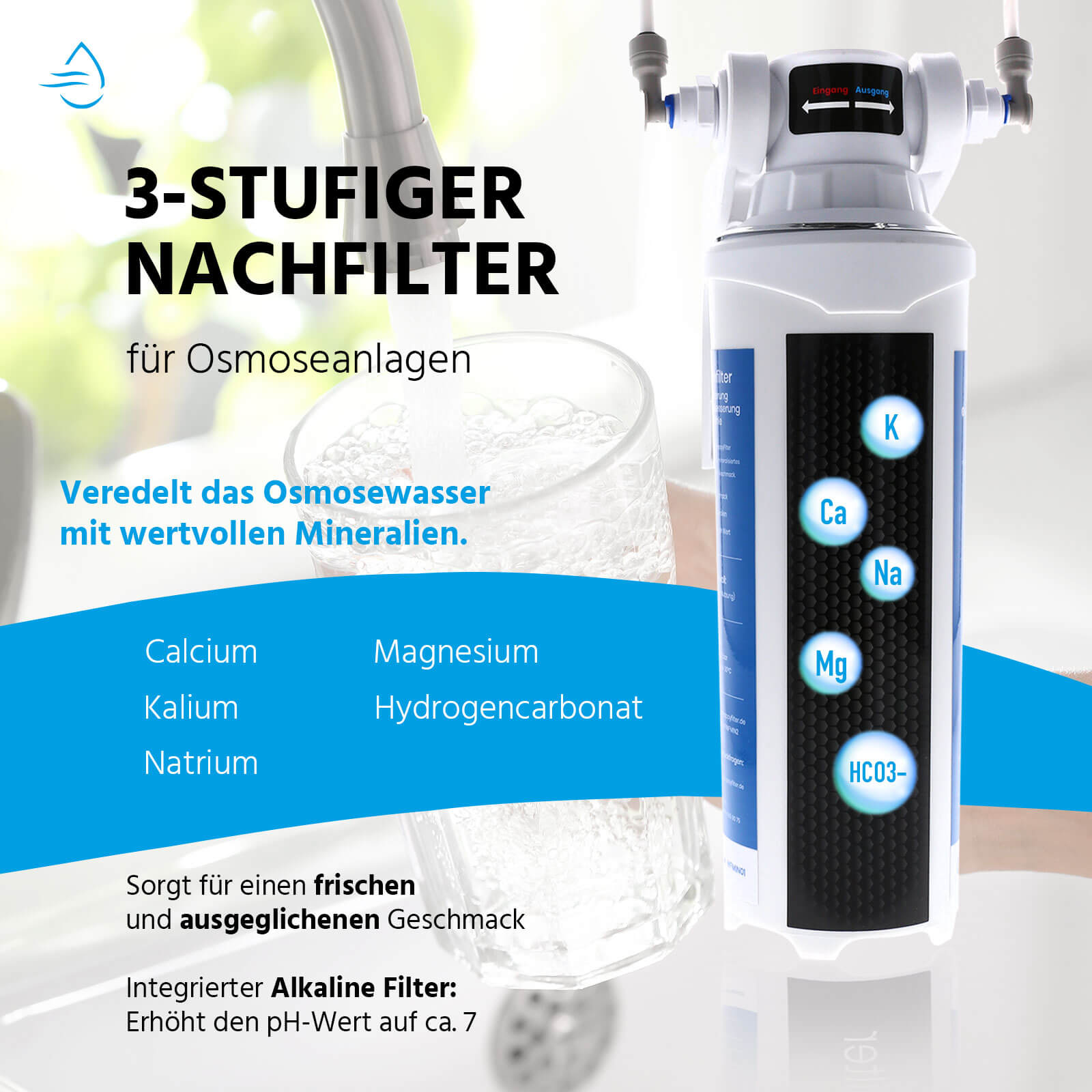 3in1 Mineral-, pH und Aktivkohle Nachfilter