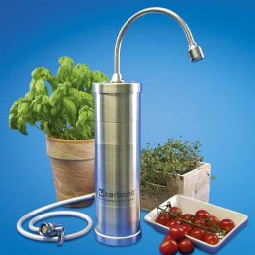 Carbonit Auftischfilter SanUno inox F aus Edelstahl