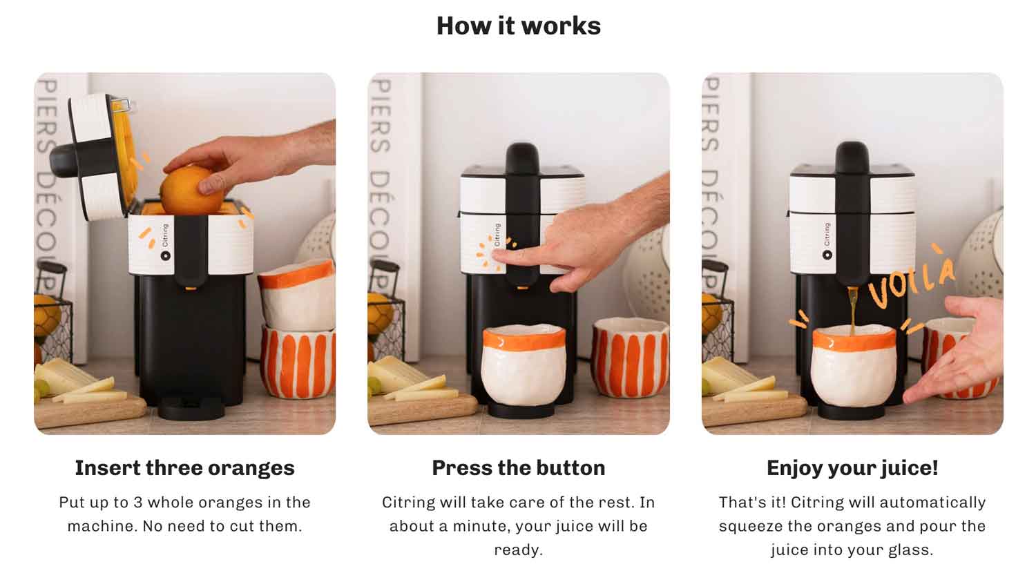 Citring One | Automatische Orangenpresse für ganze Orangen