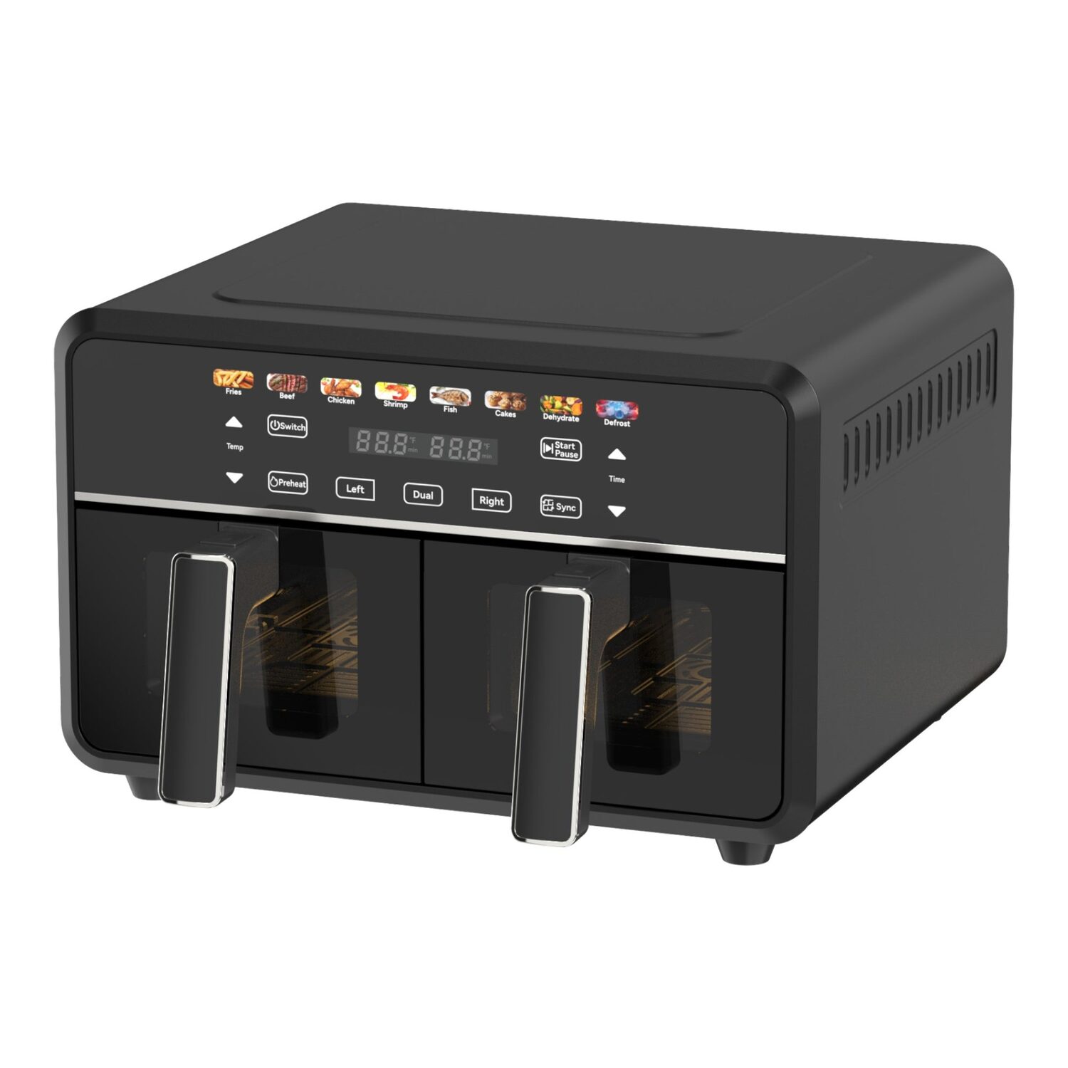 Wartmann Airfryer WM-2511 AF Dual 11 L Seitenansicht schraeg