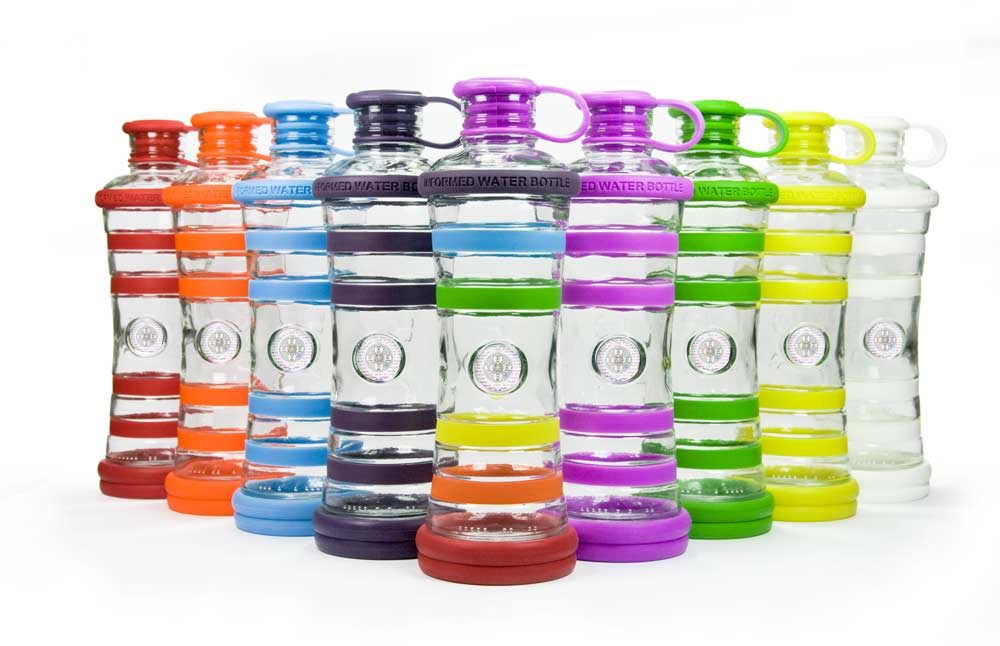 i9 Bottle Chakra | informierte Glasflasche in 9 Farben
