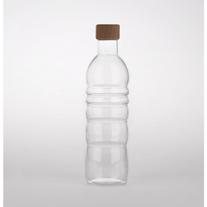 Glas-Trinkflasche Lagoena | Lebensblume weiss