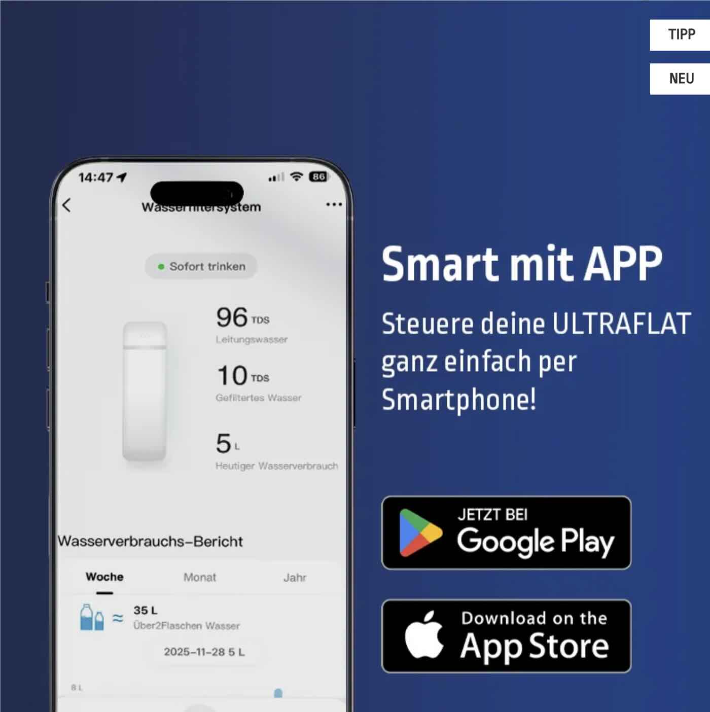 ULTRAFLAT Umkehrosmosesystem | 800 GPD | WERTACH Quelle