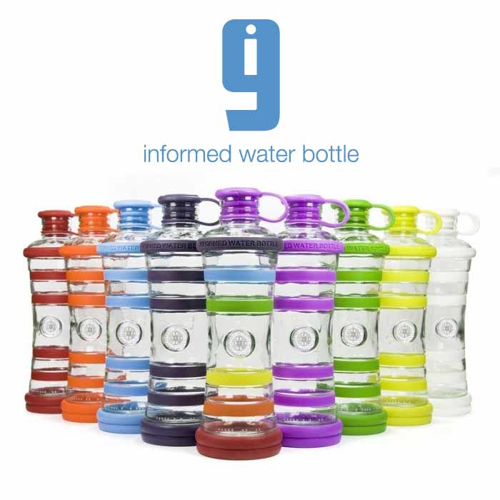 i9 Bottle Chakra | informierte Glasflasche in 9 Farben