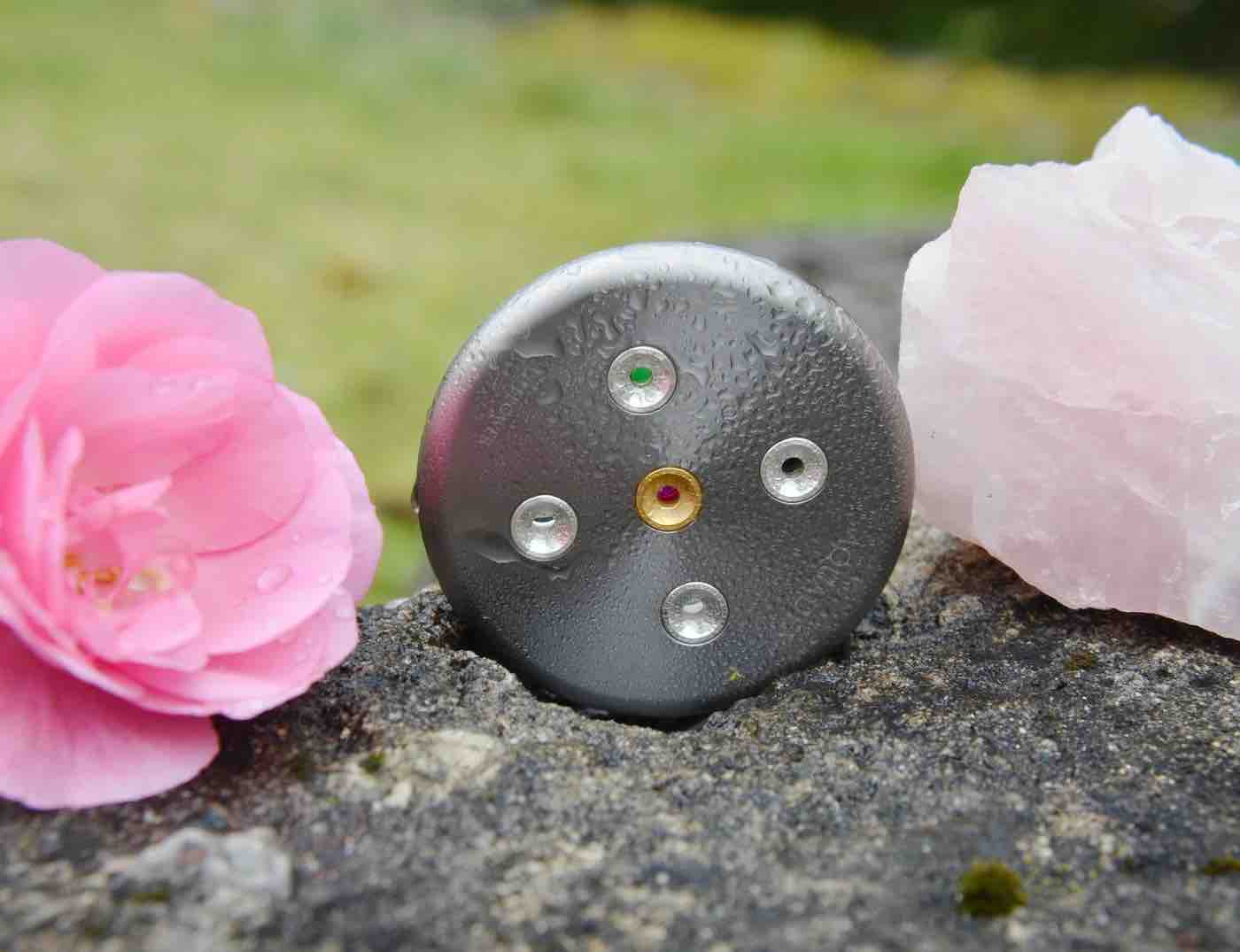 Kristall Wirbeldusche "Euphoria 5" | Rubin & Chrysopras | Titan & Reinsilber | LifePower