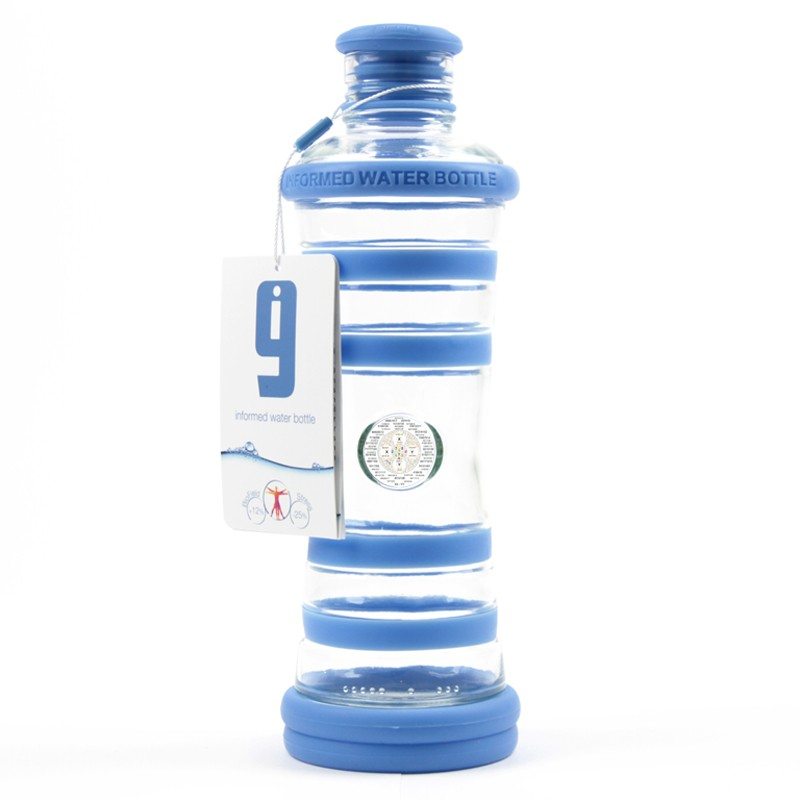i9 Bottle Chakra | informierte Glasflasche in 9 Farben
