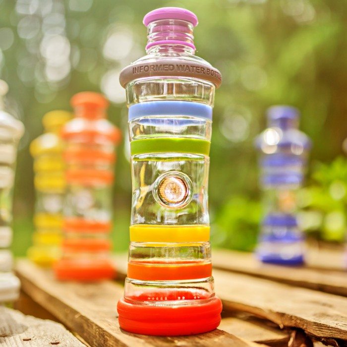 i9 Bottle Chakra | informierte Glasflasche in 9 Farben