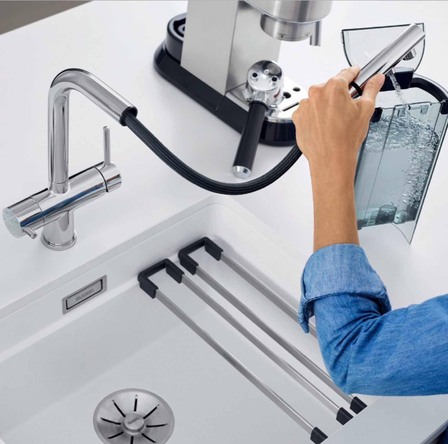 Wasserhahn 3in1 | BLANCO Fontas II mit Brause (ausziehbar)