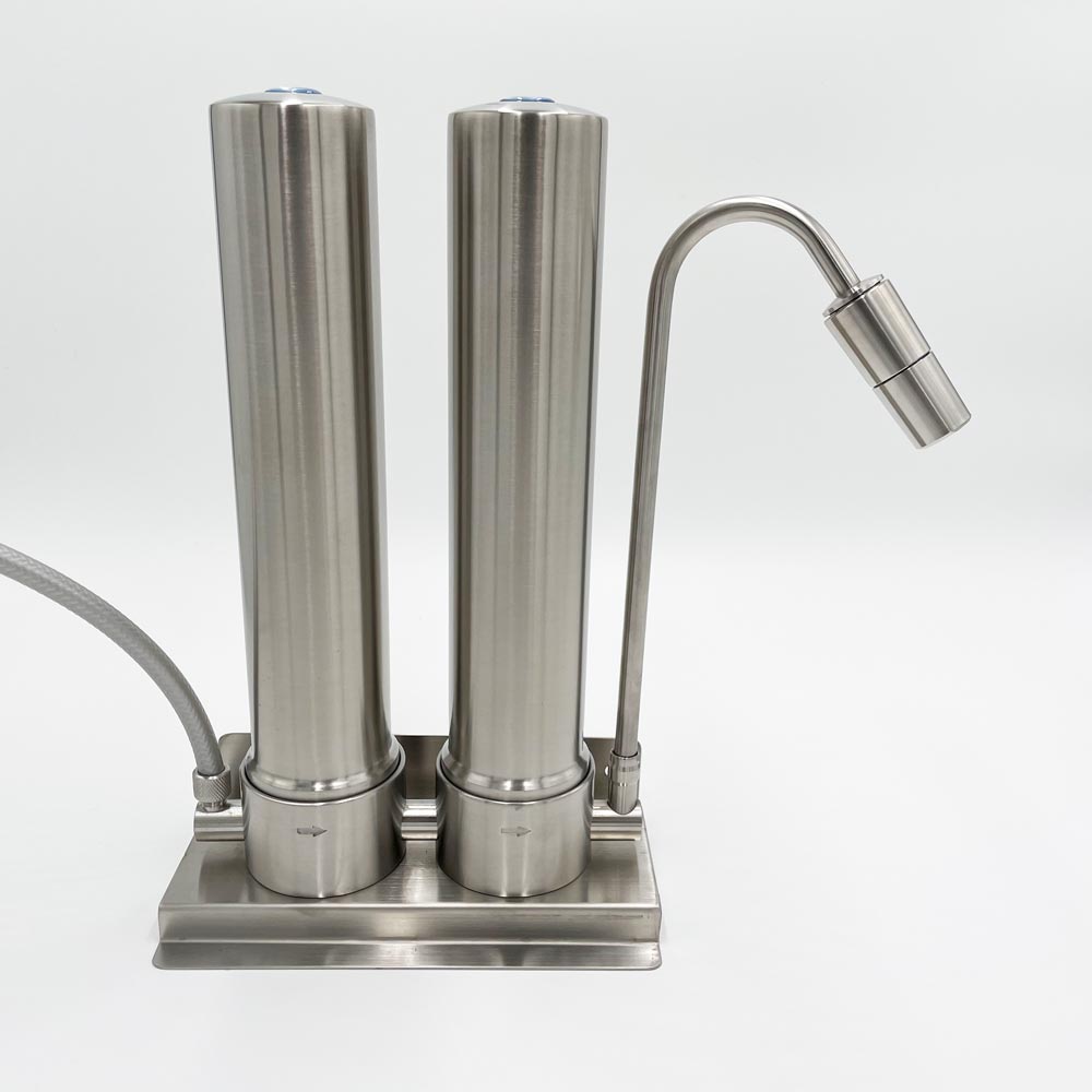 Auftischfilter AquaAvanti Twin Edelstahl | für Carbonit Filter